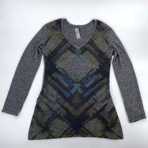 Vintage 90s GO Couture Abstract Knit Tunic Top Whimsigoth Fairy Grunge Medium‎